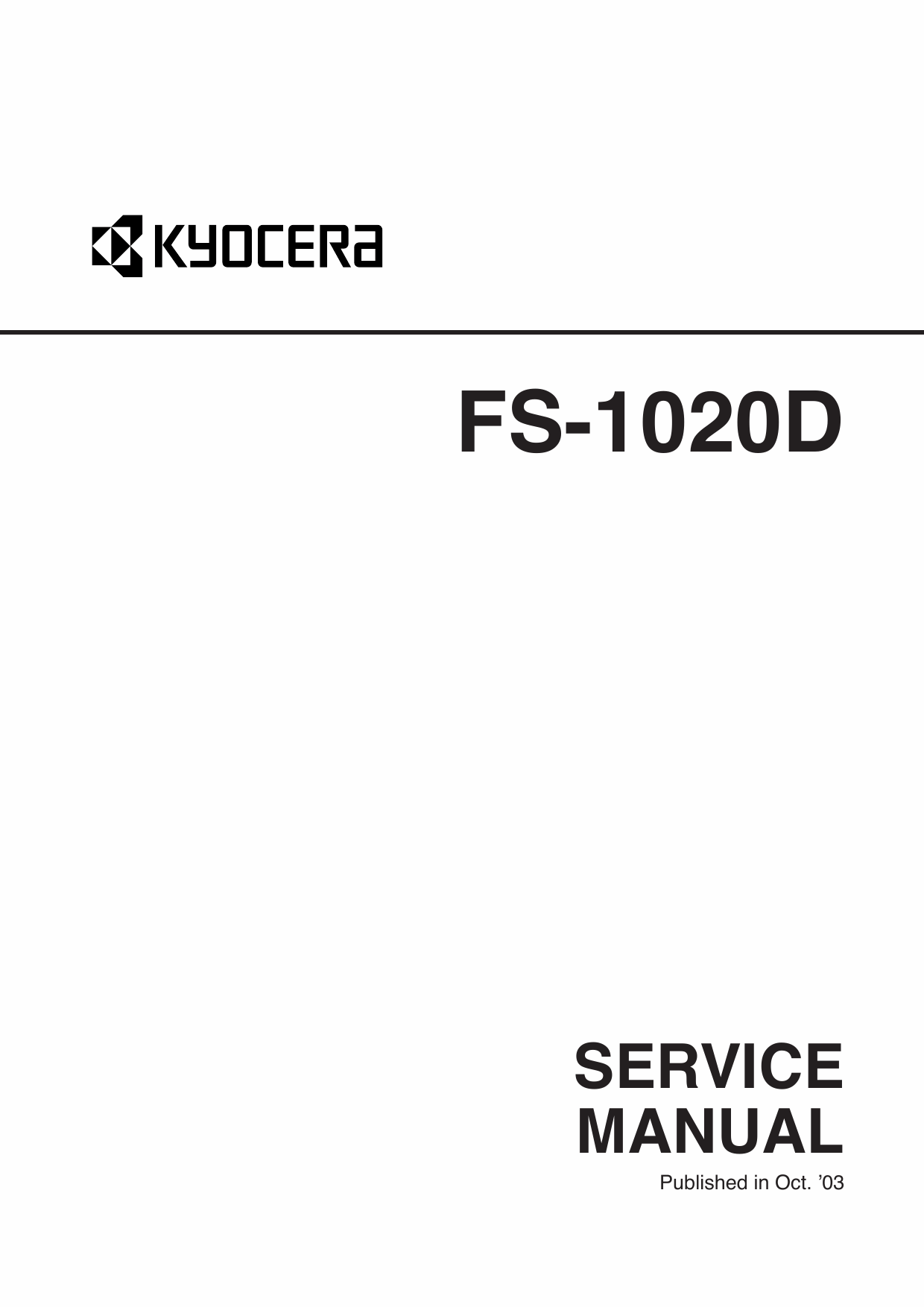 KYOCERA LaserPrinter FS-1020D Service Manual-1